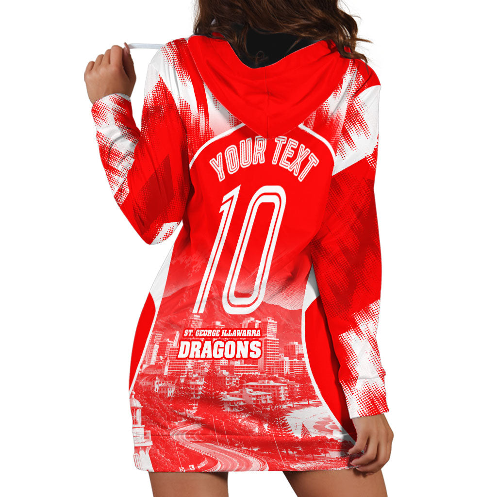 Personalised St. George Illawarra Dragons Mascot Rugby Hoodie Dress Illawarra Coastline Athletic Graphic Print