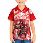 Personalised St. George Illawarra Dragons Mascot Rugby Kid Hawaiian Shirt Illawarra Coastline Athletic Graphic Print