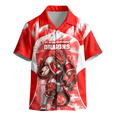 Personalised St. George Illawarra Dragons Mascot Rugby Kid Hawaiian Shirt Illawarra Coastline Athletic Graphic Print
