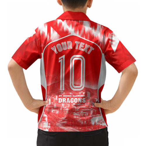 Personalised St. George Illawarra Dragons Mascot Rugby Kid Hawaiian Shirt Illawarra Coastline Athletic Graphic Print