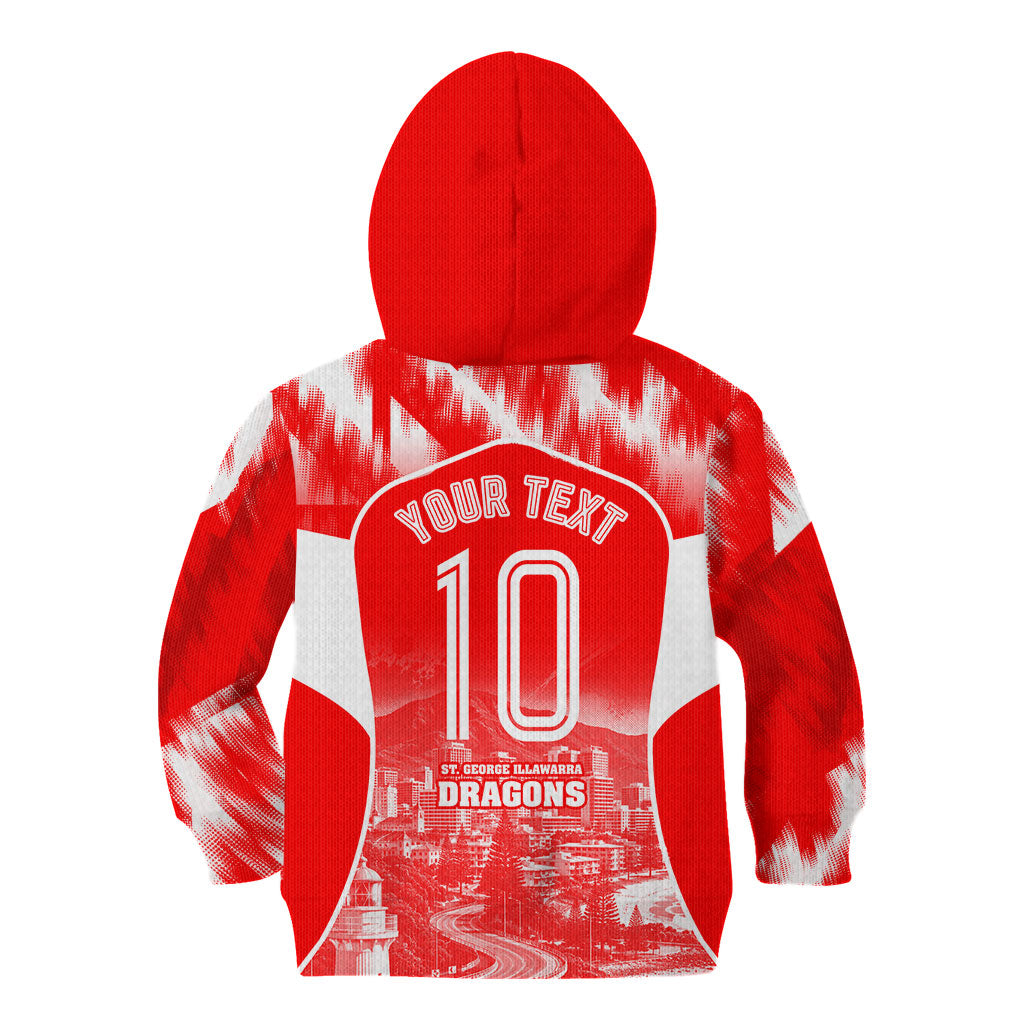Personalised St. George Illawarra Dragons Mascot Rugby Kid Hoodie Illawarra Coastline Athletic Graphic Print