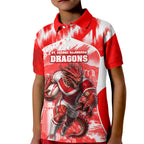 Personalised St. George Illawarra Dragons Mascot Rugby Kid Polo Shirt Illawarra Coastline Athletic Graphic Print