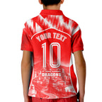 Personalised St. George Illawarra Dragons Mascot Rugby Kid Polo Shirt Illawarra Coastline Athletic Graphic Print