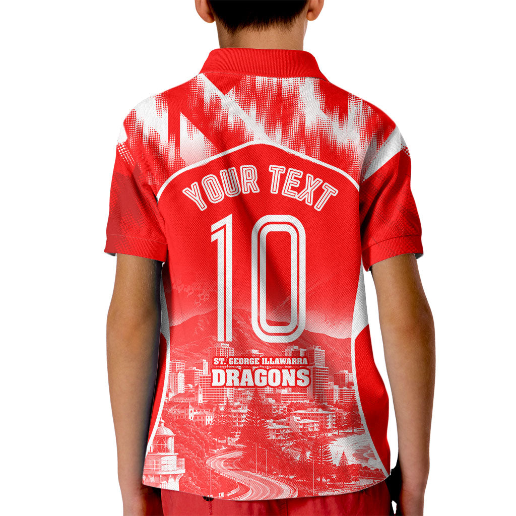 Personalised St. George Illawarra Dragons Mascot Rugby Kid Polo Shirt Illawarra Coastline Athletic Graphic Print