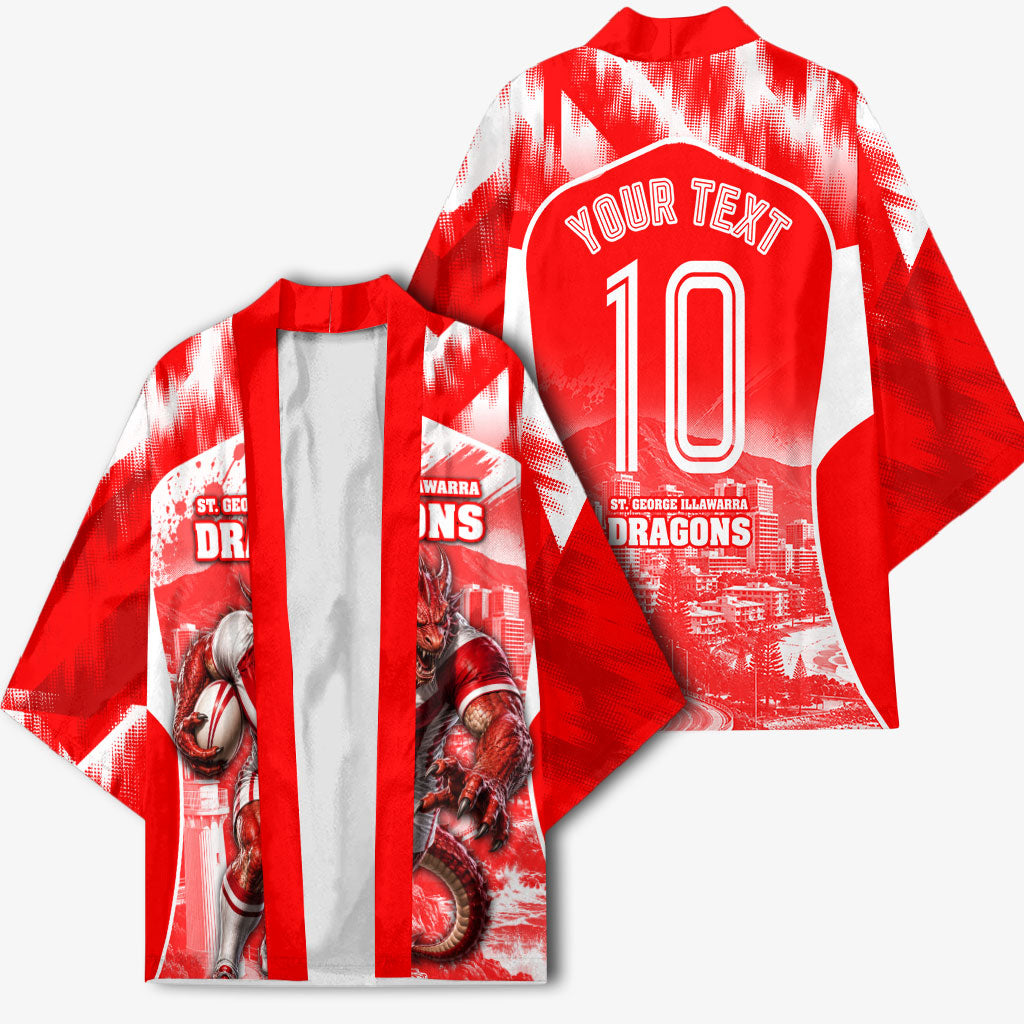 Personalised St. George Illawarra Dragons Mascot Rugby Kimono Illawarra Coastline Athletic Graphic Print