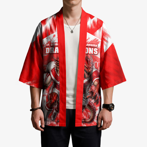 Personalised St. George Illawarra Dragons Mascot Rugby Kimono Illawarra Coastline Athletic Graphic Print
