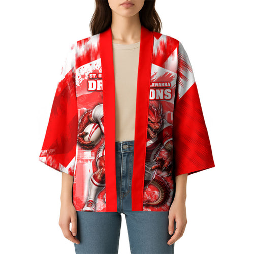 Personalised St. George Illawarra Dragons Mascot Rugby Kimono Illawarra Coastline Athletic Graphic Print