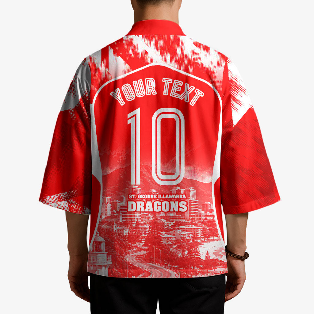 Personalised St. George Illawarra Dragons Mascot Rugby Kimono Illawarra Coastline Athletic Graphic Print