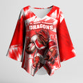 Personalised St. George Illawarra Dragons Mascot Rugby Kimono Sleeve Blouse Illawarra Coastline Athletic Graphic Print