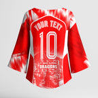 Personalised St. George Illawarra Dragons Mascot Rugby Kimono Sleeve Blouse Illawarra Coastline Athletic Graphic Print