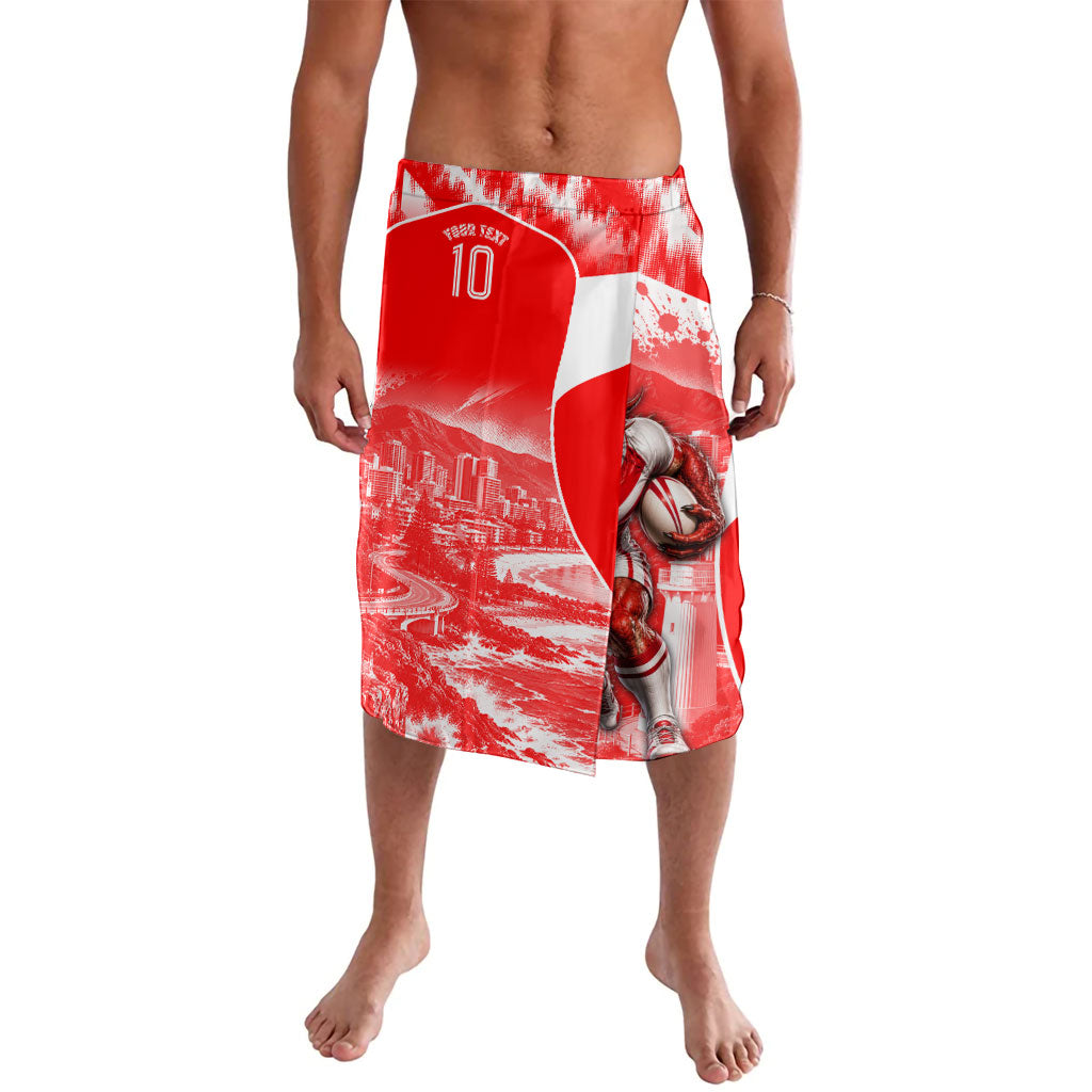 Personalised St. George Illawarra Dragons Mascot Rugby Lavalava Illawarra Coastline Athletic Graphic Print