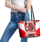 Personalised St. George Illawarra Dragons Mascot Rugby Leather Tote Bag Illawarra Coastline Athletic Graphic Print