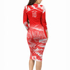 Personalised St. George Illawarra Dragons Mascot Rugby Long Sleeve Bodycon Dress Illawarra Coastline Athletic Graphic Print