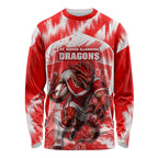 Personalised St. George Illawarra Dragons Mascot Rugby Long Sleeve Shirt Illawarra Coastline Athletic Graphic Print