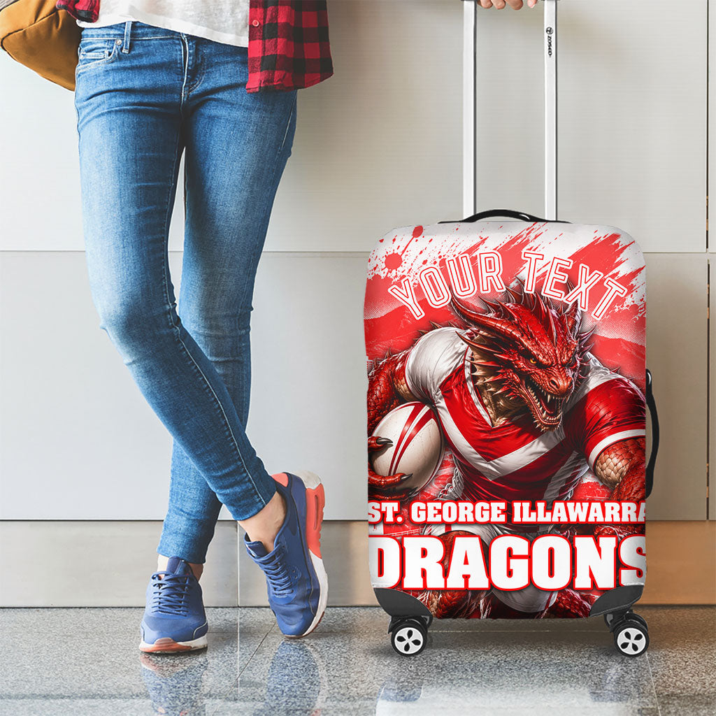 Personalised St. George Illawarra Dragons Mascot Rugby Luggage Cover Illawarra Coastline Athletic Graphic Print