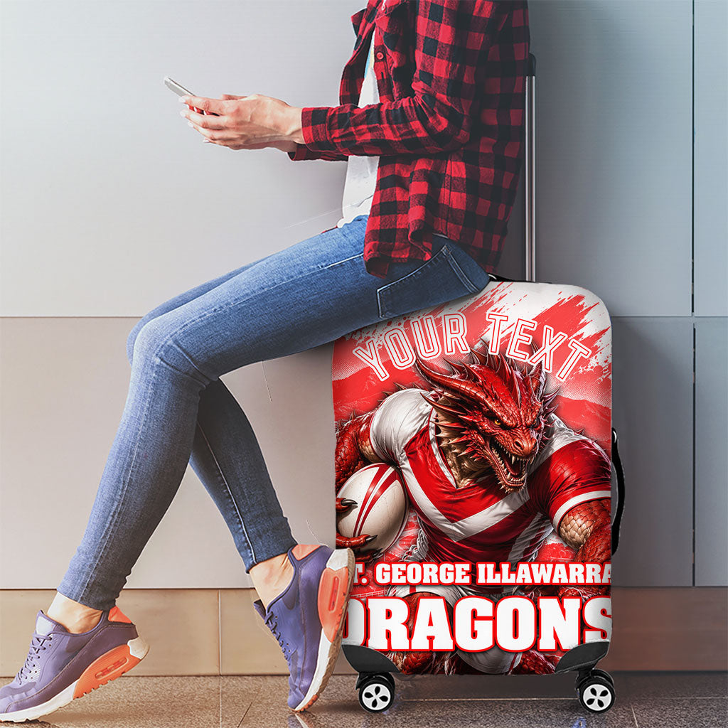 Personalised St. George Illawarra Dragons Mascot Rugby Luggage Cover Illawarra Coastline Athletic Graphic Print
