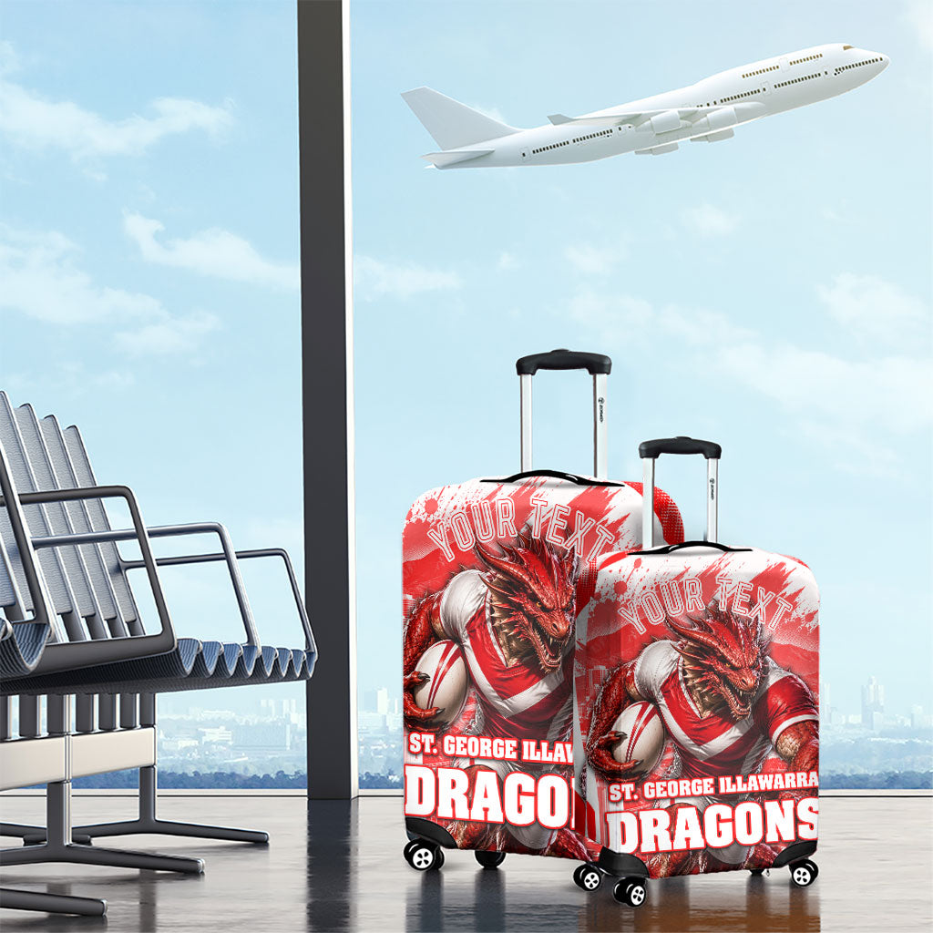 Personalised St. George Illawarra Dragons Mascot Rugby Luggage Cover Illawarra Coastline Athletic Graphic Print