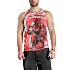 Personalised St. George Illawarra Dragons Mascot Rugby Men Tank Top Illawarra Coastline Athletic Graphic Print