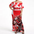 Personalised St. George Illawarra Dragons Mascot Rugby Off Shoulder Maxi Dress Illawarra Coastline Athletic Graphic Print