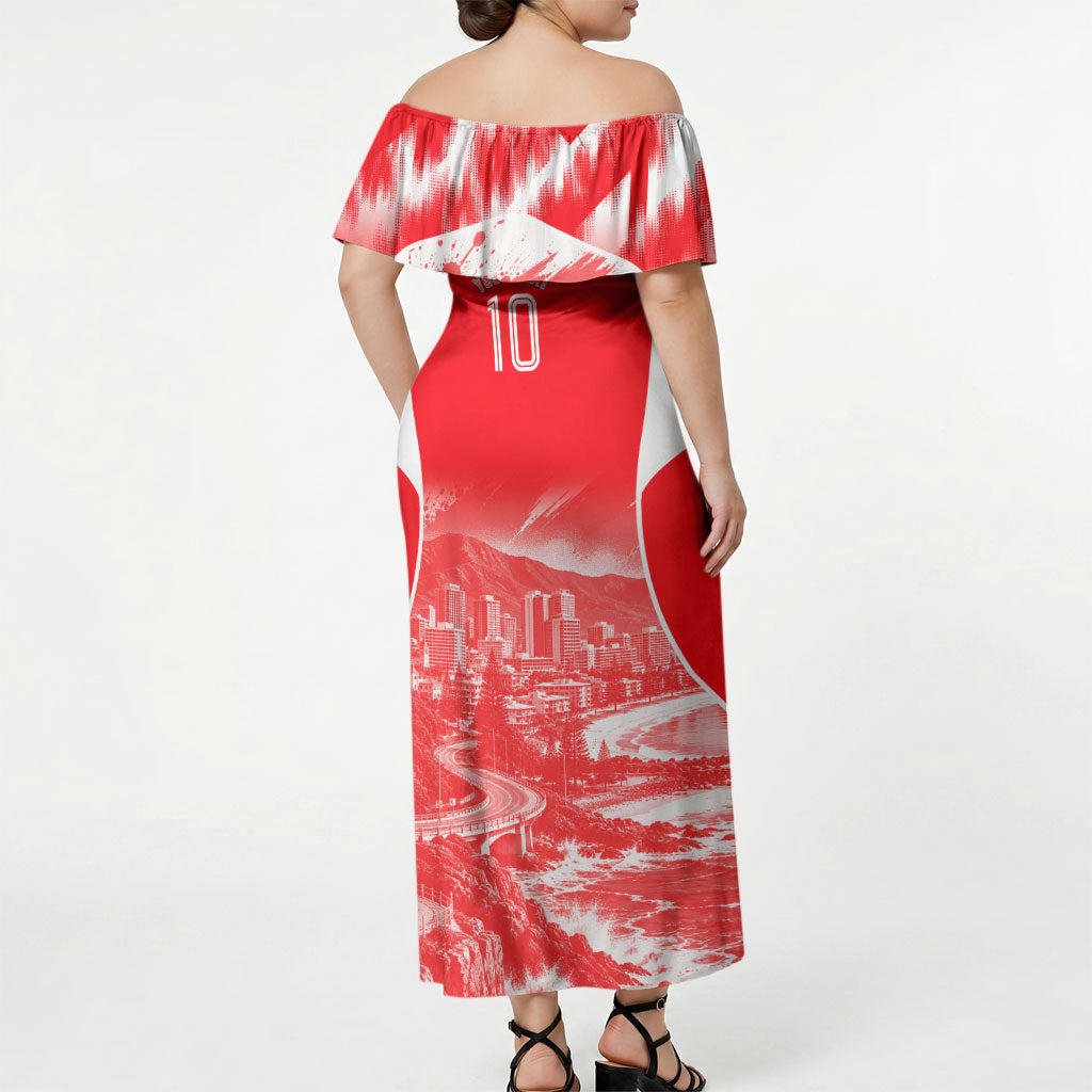 Personalised St. George Illawarra Dragons Mascot Rugby Off Shoulder Maxi Dress Illawarra Coastline Athletic Graphic Print
