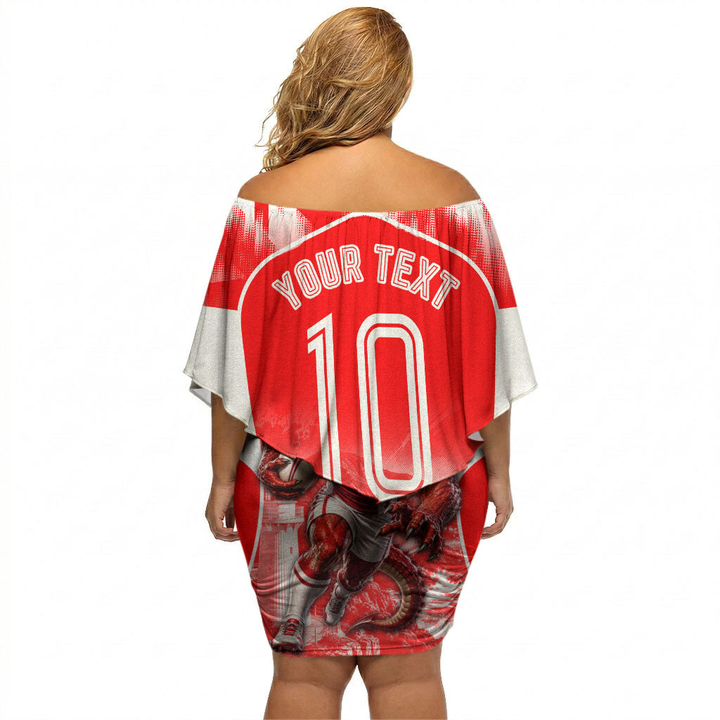 Personalised St. George Illawarra Dragons Mascot Rugby Off Shoulder Short Dress Illawarra Coastline Athletic Graphic Print