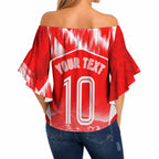 Personalised St. George Illawarra Dragons Mascot Rugby Off Shoulder Wrap Waist Top Illawarra Coastline Athletic Graphic Print