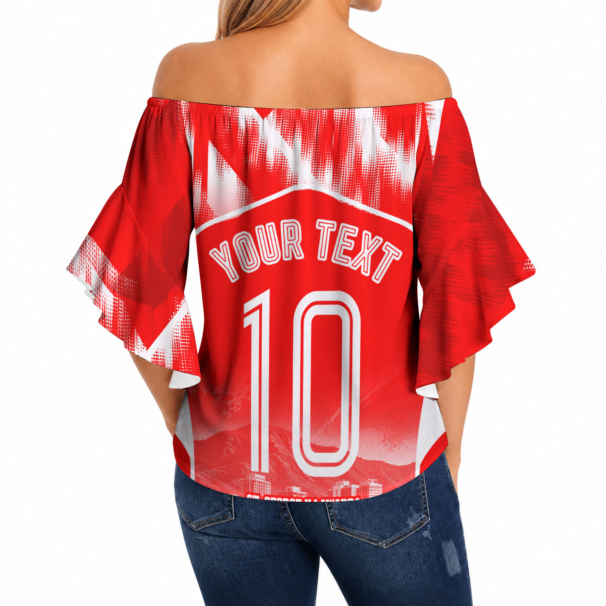 Personalised St. George Illawarra Dragons Mascot Rugby Off Shoulder Wrap Waist Top Illawarra Coastline Athletic Graphic Print