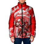 Personalised St. George Illawarra Dragons Mascot Rugby Padded Jacket Illawarra Coastline Athletic Graphic Print