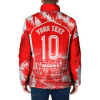 Personalised St. George Illawarra Dragons Mascot Rugby Padded Jacket Illawarra Coastline Athletic Graphic Print