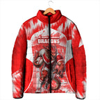 Personalised St. George Illawarra Dragons Mascot Rugby Padded Jacket Illawarra Coastline Athletic Graphic Print