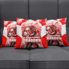 Personalised St. George Illawarra Dragons Mascot Rugby Pillow Cover Illawarra Coastline Athletic Graphic Print
