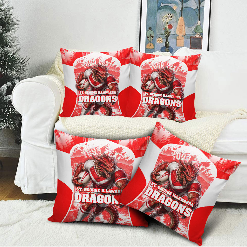 Personalised St. George Illawarra Dragons Mascot Rugby Pillow Cover Illawarra Coastline Athletic Graphic Print