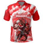 Personalised St. George Illawarra Dragons Mascot Rugby Polo Shirt Illawarra Coastline Athletic Graphic Print