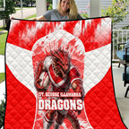 Personalised St. George Illawarra Dragons Mascot Rugby Quilt Illawarra Coastline Athletic Graphic Print