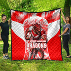 Personalised St. George Illawarra Dragons Mascot Rugby Quilt Illawarra Coastline Athletic Graphic Print
