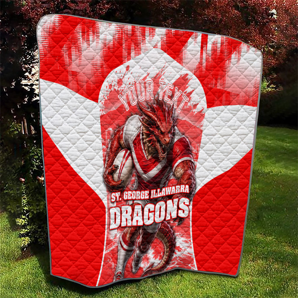 Personalised St. George Illawarra Dragons Mascot Rugby Quilt Illawarra Coastline Athletic Graphic Print
