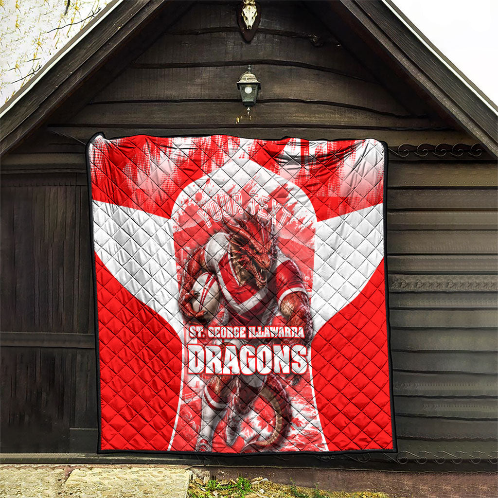 Personalised St. George Illawarra Dragons Mascot Rugby Quilt Illawarra Coastline Athletic Graphic Print
