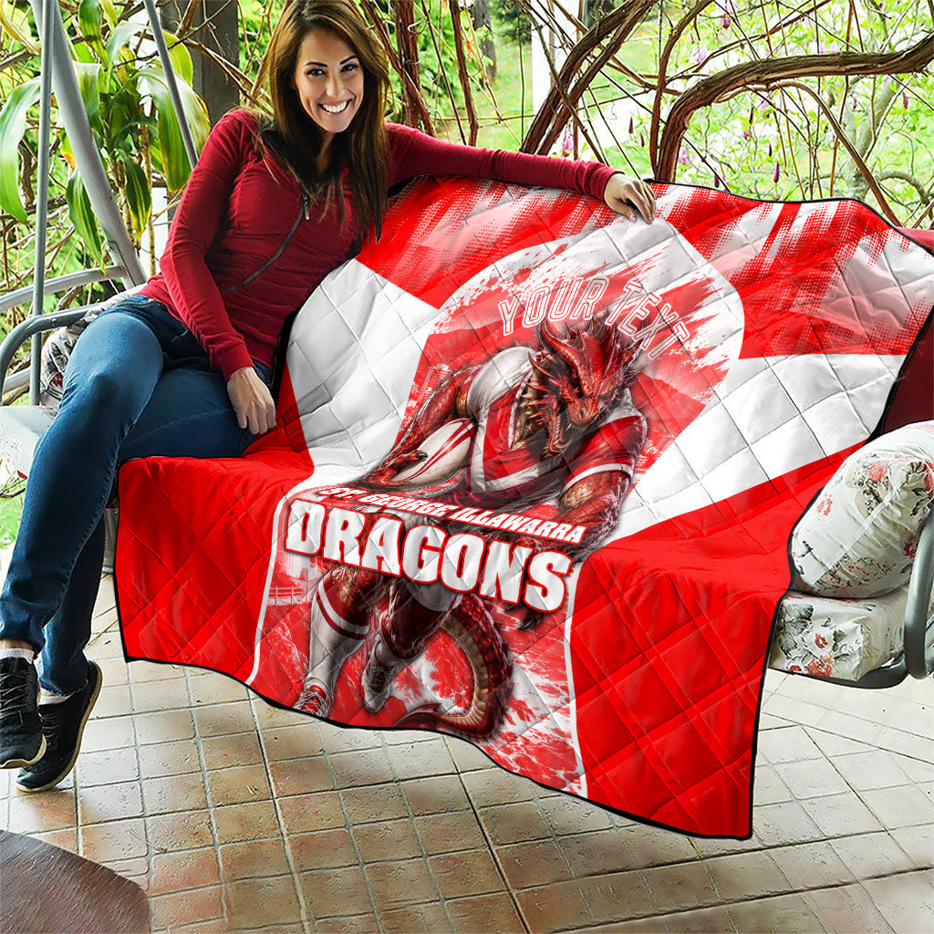 Personalised St. George Illawarra Dragons Mascot Rugby Quilt Illawarra Coastline Athletic Graphic Print