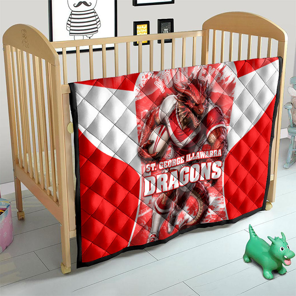 Personalised St. George Illawarra Dragons Mascot Rugby Quilt Illawarra Coastline Athletic Graphic Print