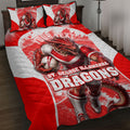 Personalised St. George Illawarra Dragons Mascot Rugby Quilt Bed Set Illawarra Coastline Athletic Graphic Print