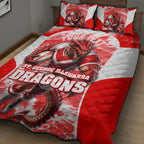 Personalised St. George Illawarra Dragons Mascot Rugby Quilt Bed Set Illawarra Coastline Athletic Graphic Print
