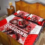 Personalised St. George Illawarra Dragons Mascot Rugby Quilt Bed Set Illawarra Coastline Athletic Graphic Print