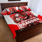 Personalised St. George Illawarra Dragons Mascot Rugby Quilt Bed Set Illawarra Coastline Athletic Graphic Print