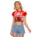 Personalised St. George Illawarra Dragons Mascot Rugby Raglan Cropped T Shirt Illawarra Coastline Athletic Graphic Print