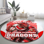 Personalised St. George Illawarra Dragons Mascot Rugby Round Carpet Illawarra Coastline Athletic Graphic Print
