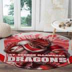 Personalised St. George Illawarra Dragons Mascot Rugby Round Carpet Illawarra Coastline Athletic Graphic Print