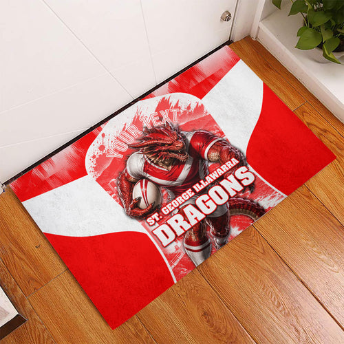 Personalised St. George Illawarra Dragons Mascot Rugby Rubber Doormat Illawarra Coastline Athletic Graphic Print