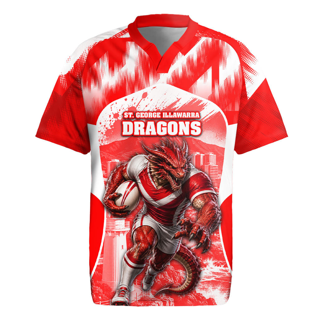 Personalised St. George Illawarra Dragons Mascot Rugby Rugby Jersey Illawarra Coastline Athletic Graphic Print
