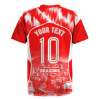Personalised St. George Illawarra Dragons Mascot Rugby Rugby Jersey Illawarra Coastline Athletic Graphic Print