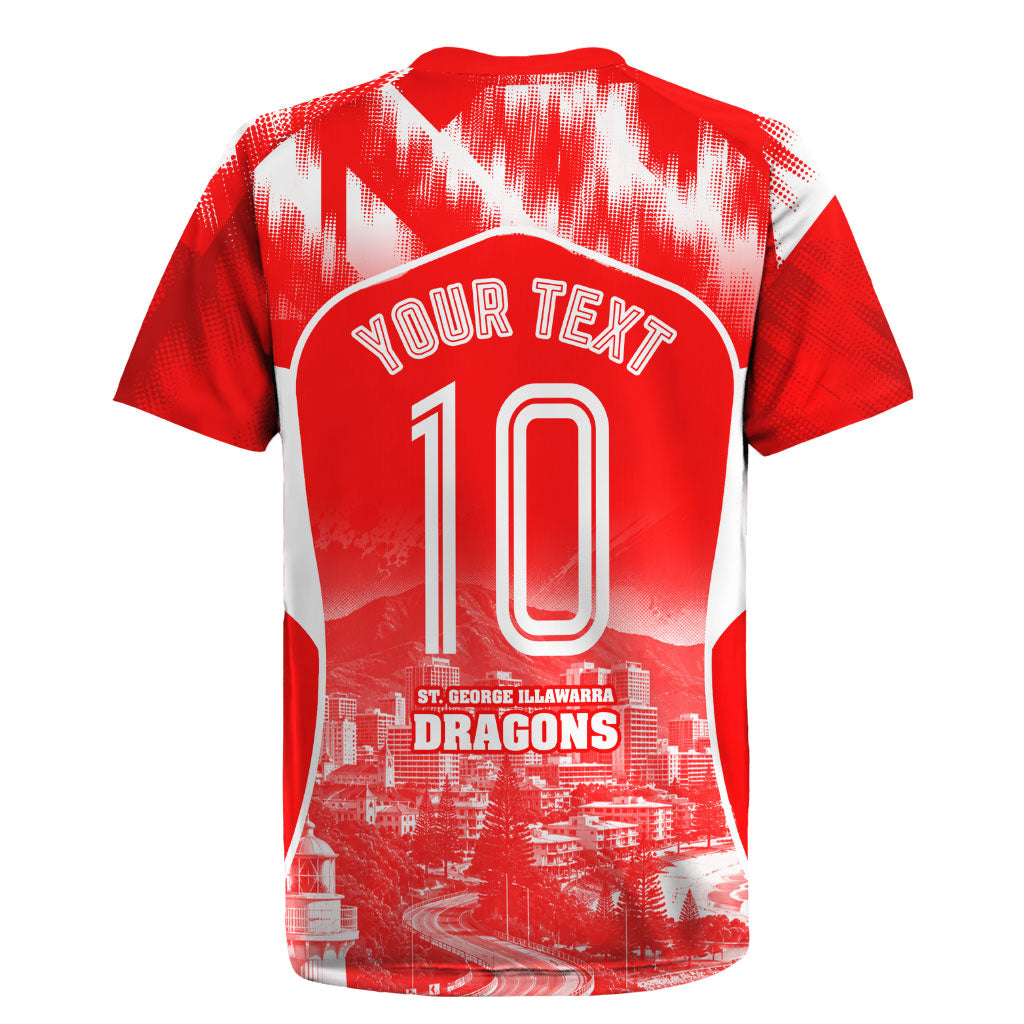 Personalised St. George Illawarra Dragons Mascot Rugby Rugby Jersey Illawarra Coastline Athletic Graphic Print